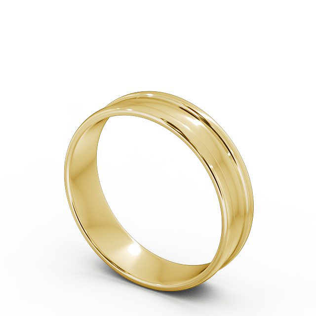 Mens Channel Wedding Ring 18K Yellow Gold - Brede WBM22_YG_SIDE