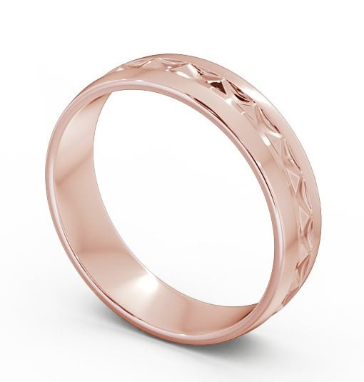 Mens Patterned Wedding Ring 18K Rose Gold - Costa WBM23_RG_THUMB1