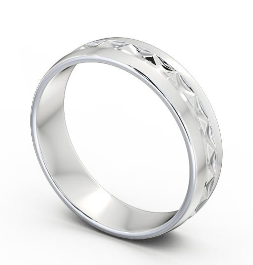  Mens Patterned Wedding Ring 18K White Gold - Costa WBM23_WG_THUMB1_1 