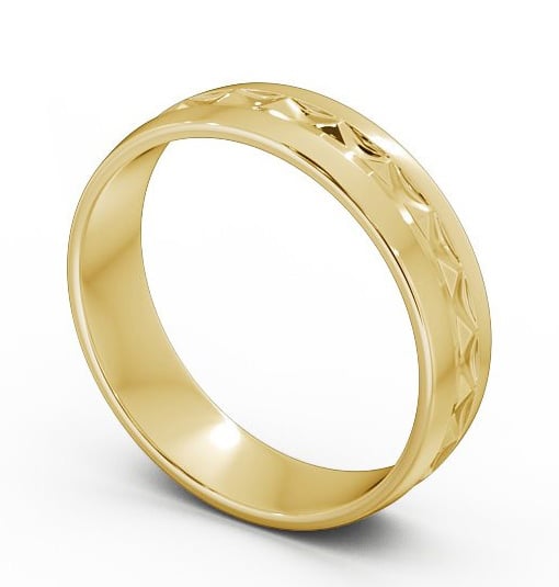 Mens Patterned Wedding Ring 18K Yellow Gold - Costa WBM23_YG_THUMB1
