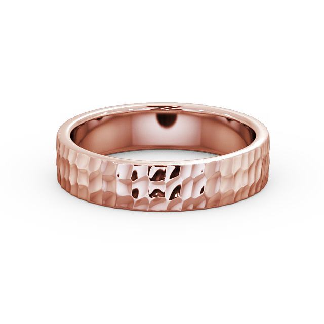 Mens Textured Wedding Ring 18K Rose Gold - Herra WBM25_RG_FLAT