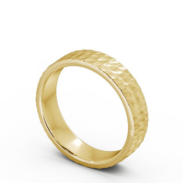 Mens Textured Wedding Ring 18K Yellow Gold - Herra WBM25_YG_SIDE