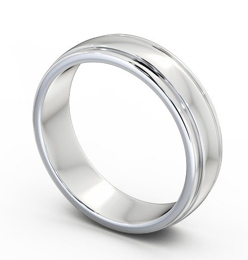  Mens Grooved Wedding Ring 18K White Gold - Halwell WBM26_WG_THUMB1_2 