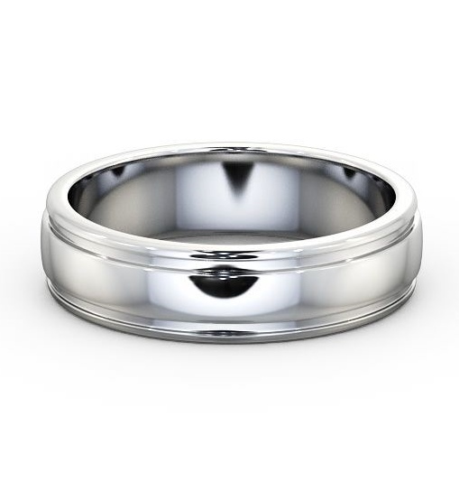  Mens Grooved Wedding Ring 18K White Gold - Halwell WBM26_WG_THUMB2_2 