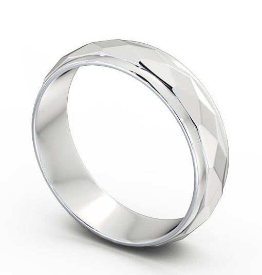  Mens Patterned Wedding Ring 18K White Gold - Kyre WBM27_WG_THUMB1_1 
