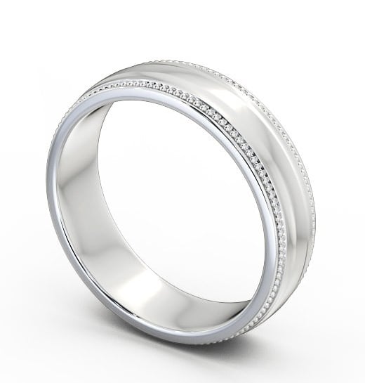 Mens Milgrain Wedding Ring Platinum - Limbury WBM29_WG_THUMB1