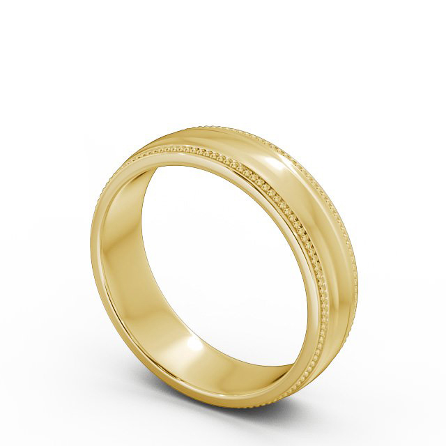 Mens Milgrain Wedding Ring 18K Yellow Gold - Limbury WBM29_YG_SIDE