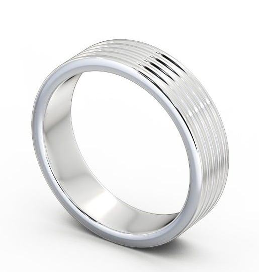  Mens Ribbed Wedding Ring 18K White Gold - Minera WBM31_WG_THUMB1_1 