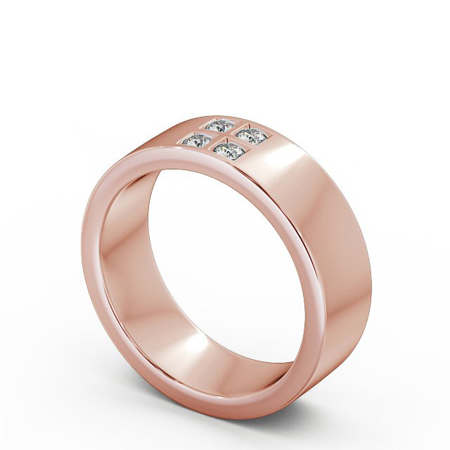 Mens Diamond 0.12ct Wedding Ring 18K Rose Gold - Newton WBM32_RG_SIDE