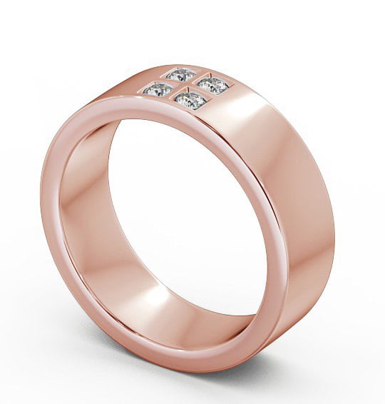 Mens Diamond 0.12ct Wedding Ring 18K Rose Gold - Newton WBM32_RG_THUMB1