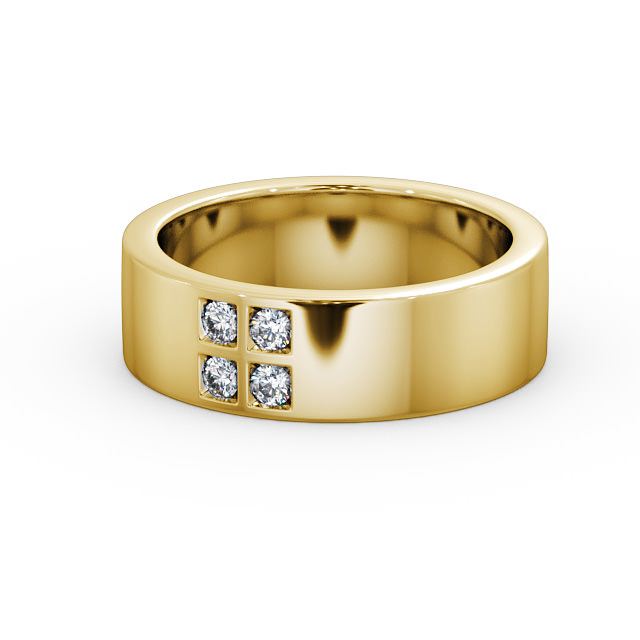 Mens Diamond 0.12ct Wedding Ring 9K Yellow Gold - Newton WBM32_YG_FLAT