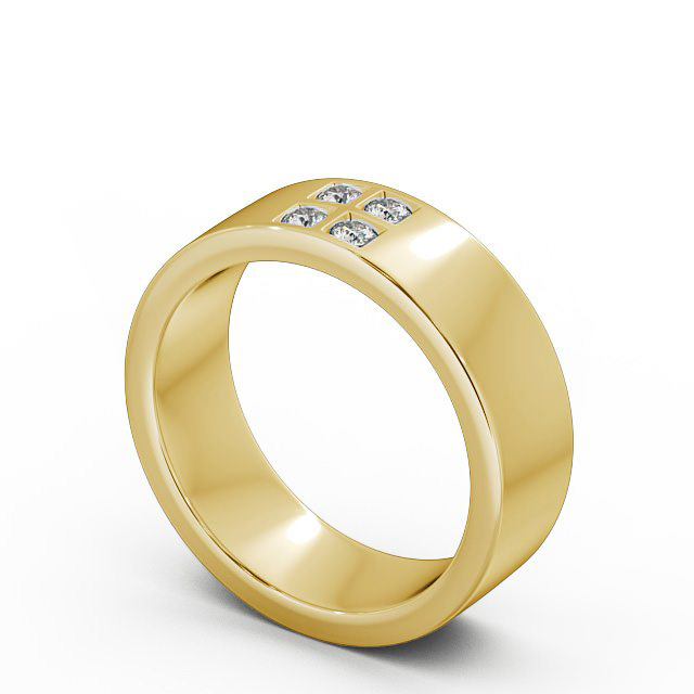 Mens Diamond 0.12ct Wedding Ring 9K Yellow Gold - Newton WBM32_YG_SIDE
