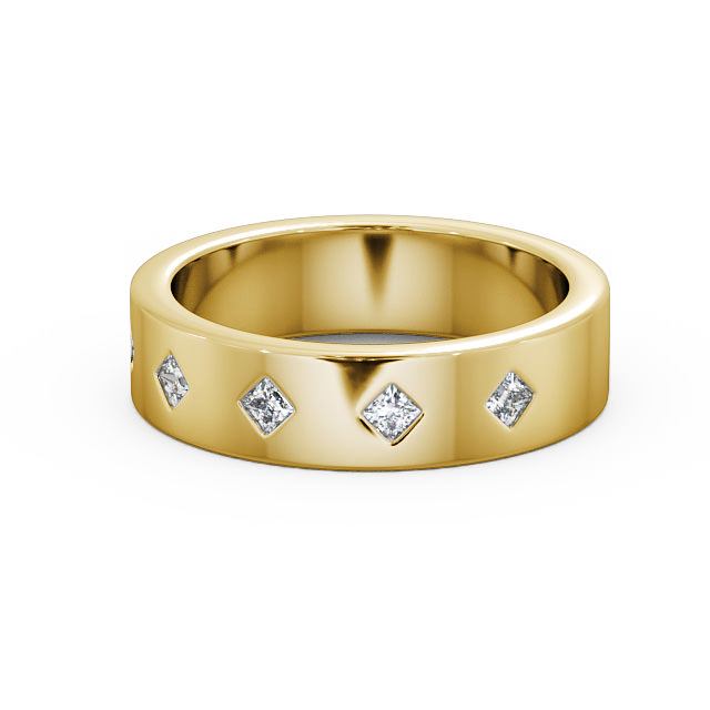 Mens Diamond 0.25ct Wedding Ring 9K Yellow Gold - Aikton WBM37_YG_FLAT