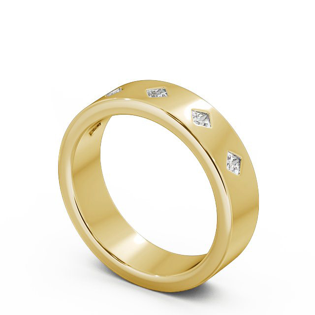 Mens Diamond 0.25ct Wedding Ring 18K Yellow Gold - Aikton WBM37_YG_SIDE