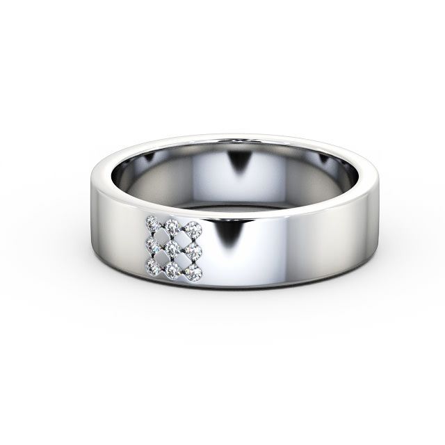 Mens Diamond 0.06ct Wedding Ring 18K White Gold - Barugh WBM38_WG_FLAT
