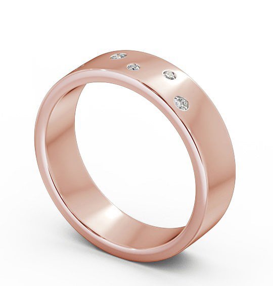 Mens Diamond 0.07ct Wedding Ring 18K Rose Gold - Chirton WBM39_RG_THUMB1