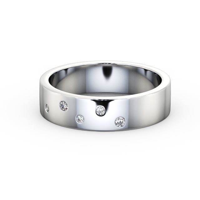 Mens Diamond 0.07ct Wedding Ring Platinum - Chirton WBM39_WG_FLAT