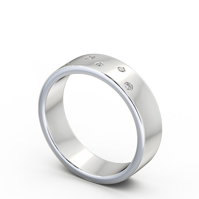 Mens Diamond 0.07ct Wedding Ring Palladium - Chirton WBM39_WG_SIDE