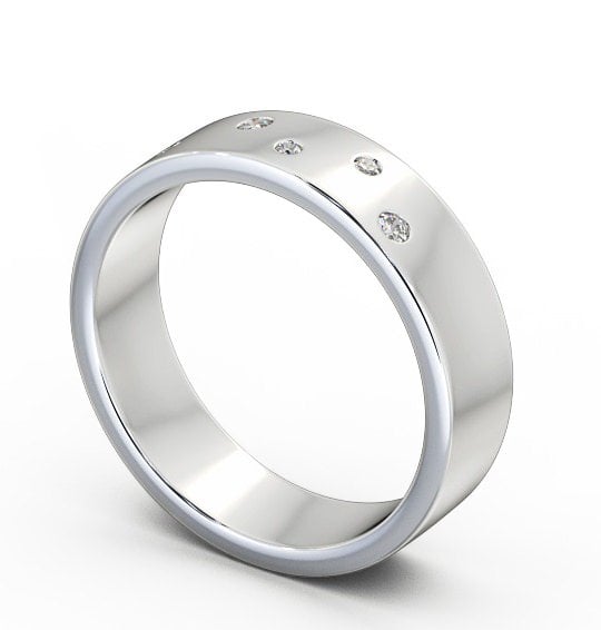  Mens Diamond 0.07ct Wedding Ring Platinum - Chirton WBM39_WG_THUMB1 