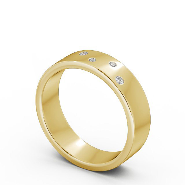 Mens Diamond 0.07ct Wedding Ring 18K Yellow Gold - Chirton WBM39_YG_SIDE