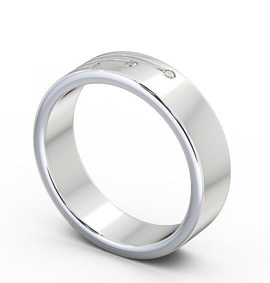  Mens Diamond 0.03ct Wedding Ring Platinum - Dulas WBM40_WG_THUMB1 