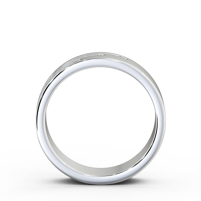 Mens Diamond 0.03ct Wedding Ring 18K White Gold - Dulas WBM40_WG_UP