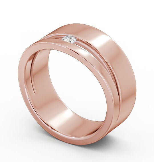 Mens Diamond 0.05ct Wedding Ring 18K Rose Gold - Gerlan WBM42_RG_THUMB1