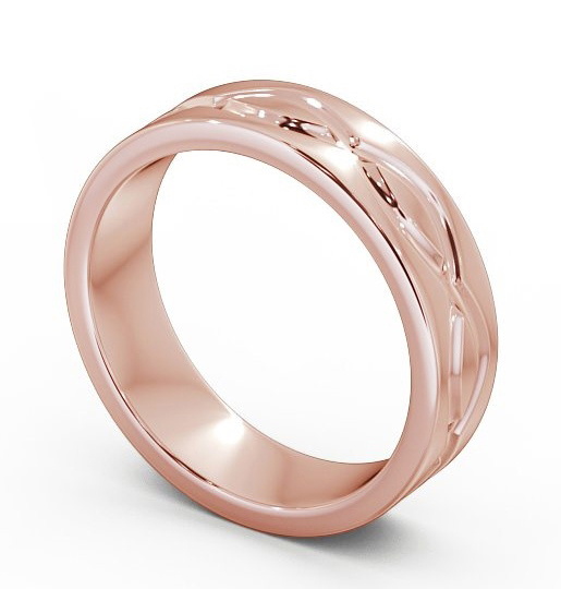 Mens Patterned Wedding Ring 9K Rose Gold - Rydal WBM43_RG_THUMB1