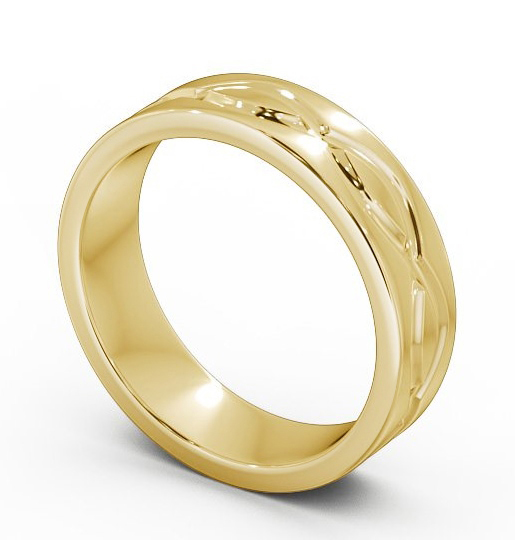 Mens Patterned Wedding Ring 18K Yellow Gold - Rydal WBM43_YG_THUMB1