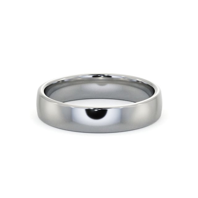 Mens Plain Wedding Ring 9K White Gold - Double Comfort WBM46_WG_FLAT