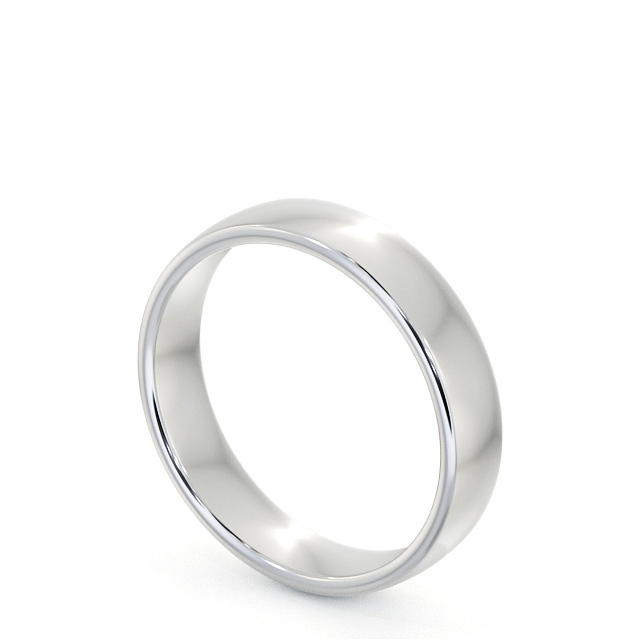 Mens Plain Wedding Ring 9K White Gold - Double Comfort WBM46_WG_SIDE