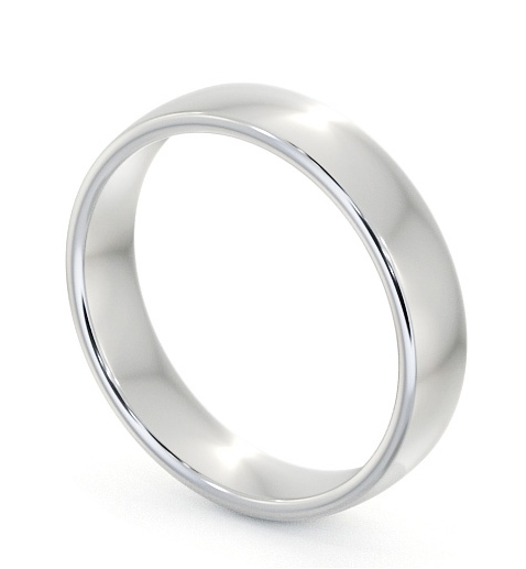  Mens Plain Wedding Ring 18K White Gold - Double Comfort WBM46_WG_THUMB1 