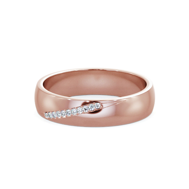 Mens Diamond 0.05ct Wedding Ring 18K Rose Gold - Rosaura WBM48_RG_FLAT