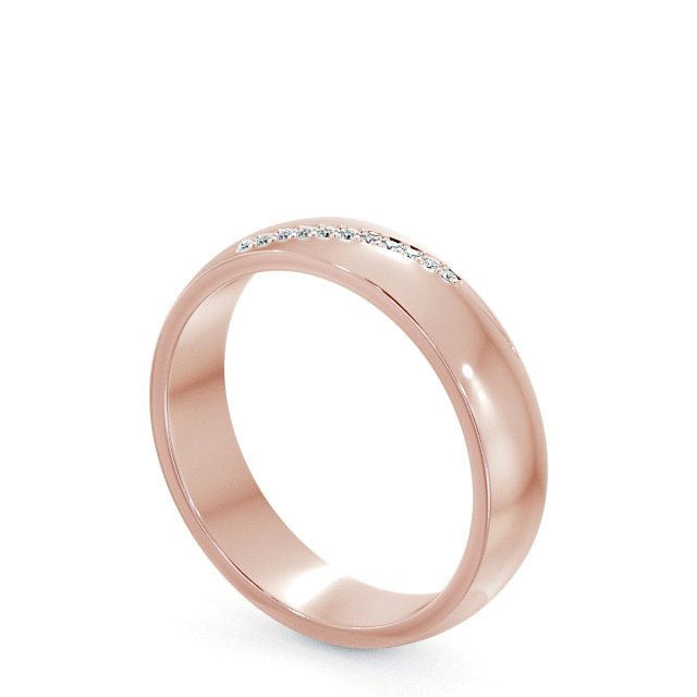 Mens Diamond 0.05ct Wedding Ring 9K Rose Gold - Rosaura WBM48_RG_SIDE