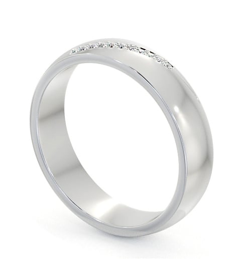 Mens Diamond 0.05ct Wedding Ring 18K White Gold - Rosaura WBM48_WG_THUMB1