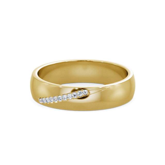 Mens Diamond 0.05ct Wedding Ring 18K Yellow Gold - Rosaura WBM48_YG_FLAT