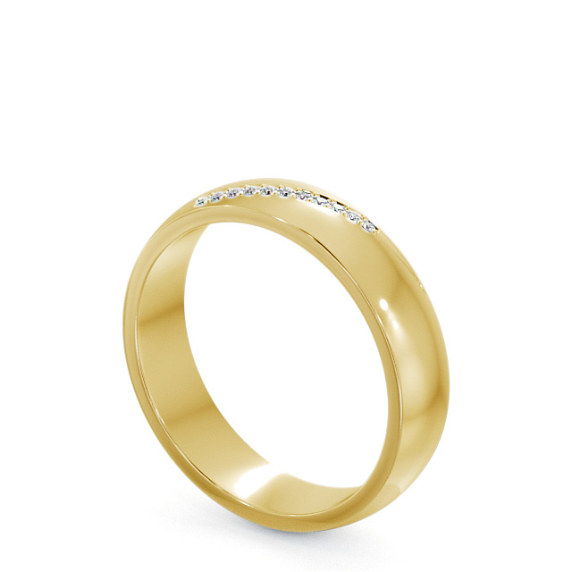 Mens Diamond 0.05ct Wedding Ring 18K Yellow Gold - Rosaura WBM48_YG_SIDE