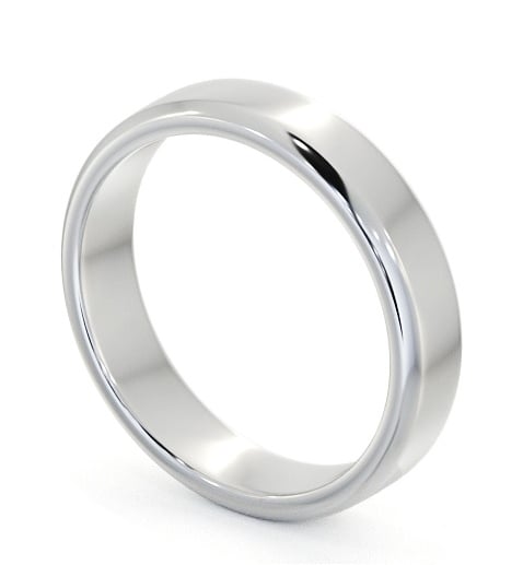  Mens Plain Wedding Ring 18K White Gold - Bevel Edge WBM49_WG_THUMB1 