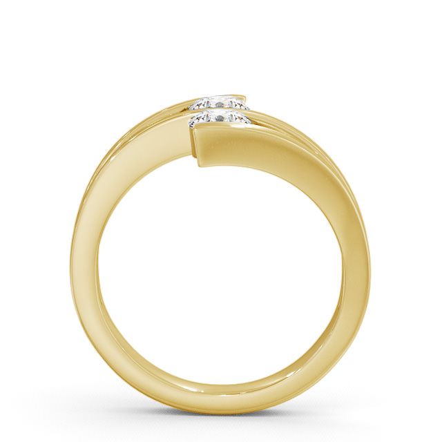 Two Stone Round Diamond Ring 18K Yellow Gold - Alena AD1_YG_UP