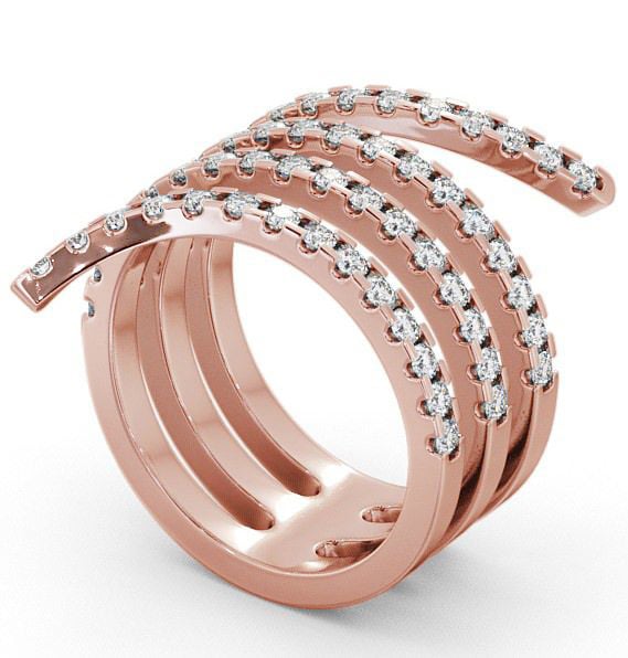 Spiral Round Diamond 0.95ct Cocktail Ring 18K Rose Gold AD2_RG_THUMB1 