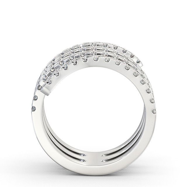 Spiral Round Diamond 0.95ct Cocktail Ring Palladium - Palma AD2_WG_UP