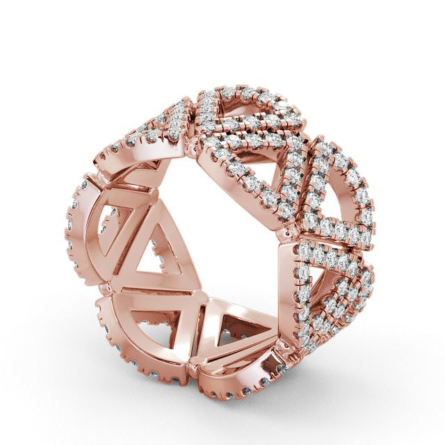 Cluster Diamond 0.95ct Cocktail Ring 18K Rose Gold - Ivana AD4_RG_SIDE