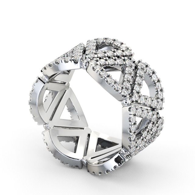 Cluster Diamond 0.95ct Cocktail Ring Palladium - Ivana AD4_WG_SIDE