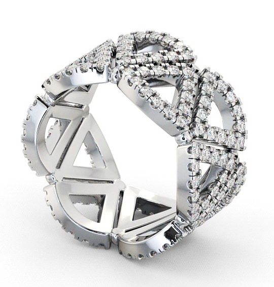  Cluster Diamond 0.95ct Cocktail Ring 9K White Gold - Ivana AD4_WG_THUMB1 