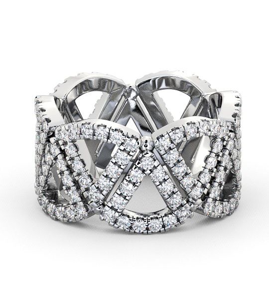  Cluster Diamond 0.95ct Cocktail Ring 9K White Gold - Ivana AD4_WG_THUMB2 