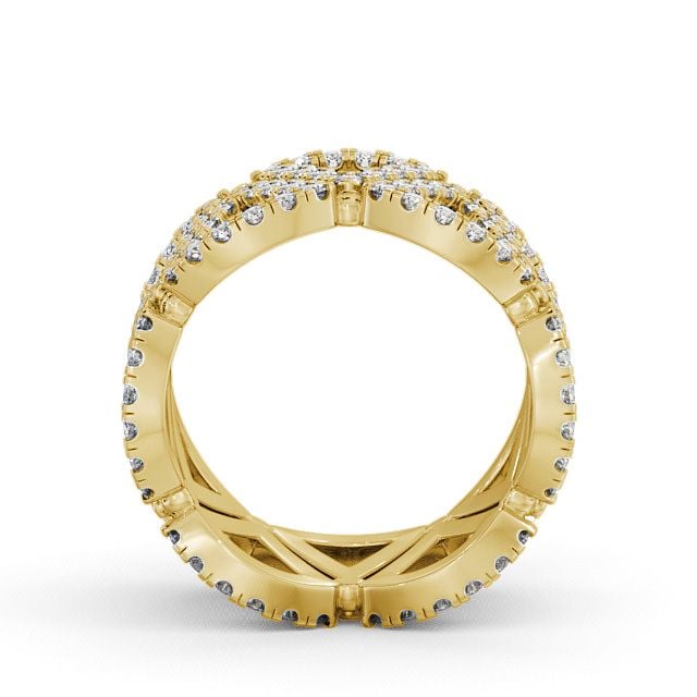 Cluster Diamond 0.95ct Cocktail Ring 18K Yellow Gold - Ivana AD4_YG_UP