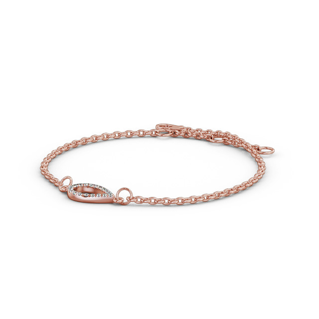 Pear Design Delicate Diamond Bracelet 9K Rose Gold - Celine BRC10_RG_SIDE
