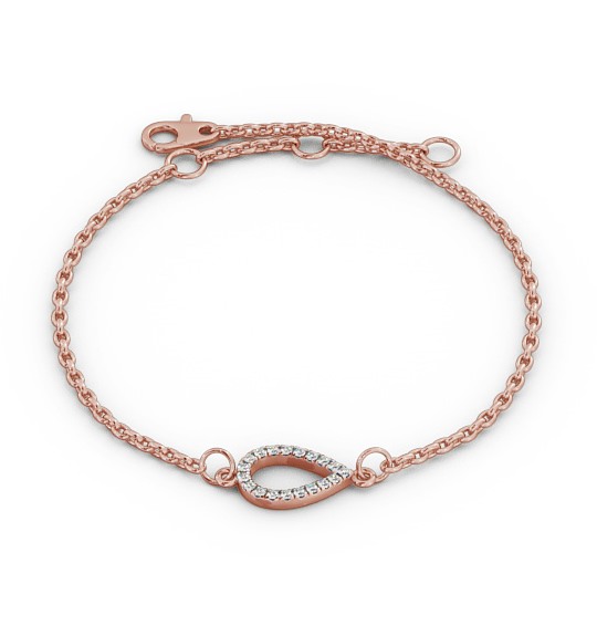 Pear Design Delicate Diamond Bracelet 9K Rose Gold BRC10_RG_THUMB2 