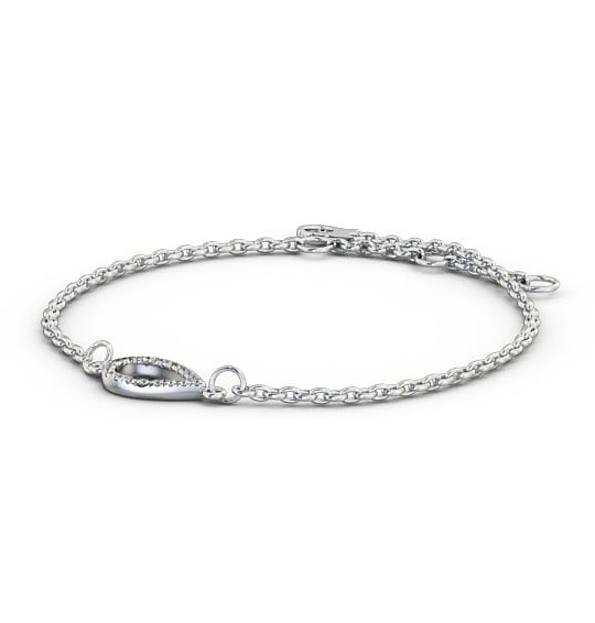 Pear Design Delicate Diamond Bracelet 18K White Gold BRC10_WG_THUMB1