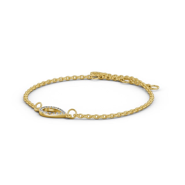 Pear Design Delicate Diamond Bracelet 18K Yellow Gold - Celine